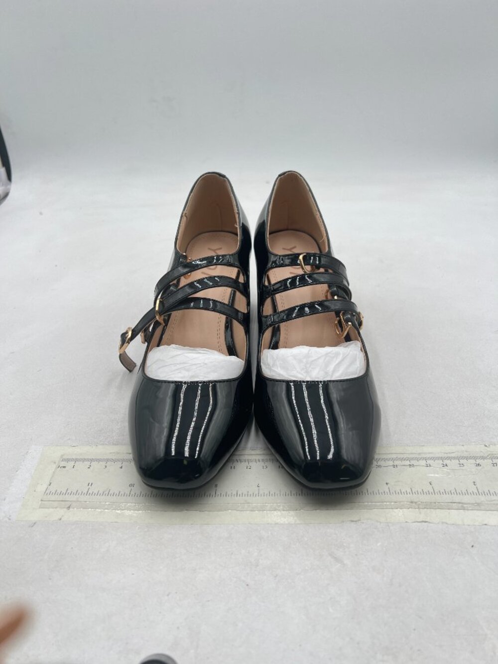 YDN Black Patent Mary Jane Block Heel Pumps - Picture 3 of 8